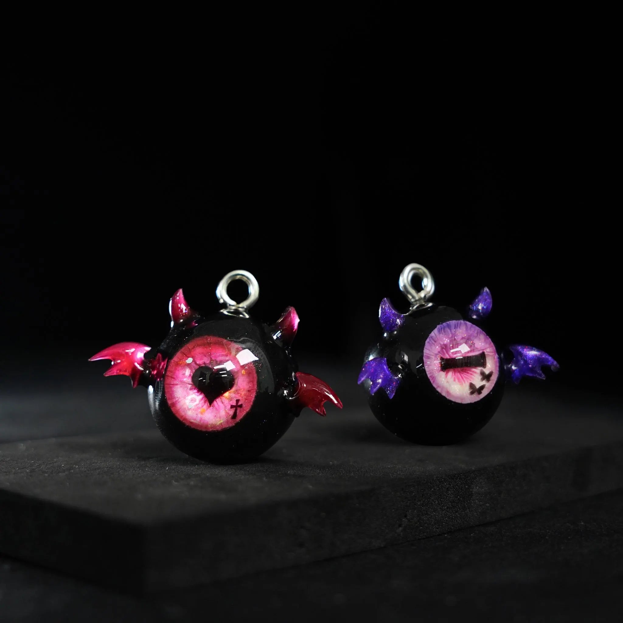 "Midnight Demon" Black Sclera Eyeball Necklace