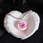 "Lover's Dream" Glitter Heart Eye Necklace - 9 Color Options
