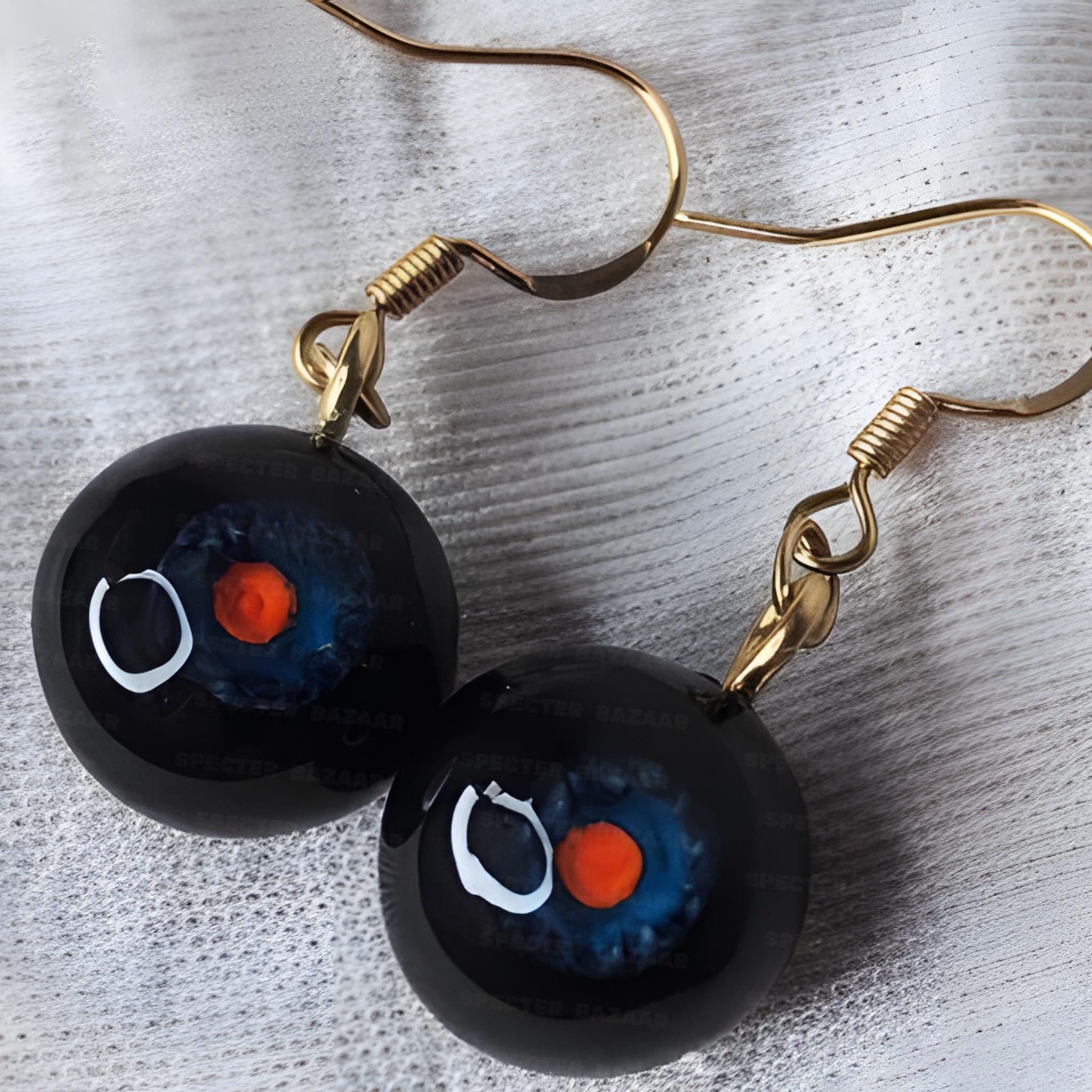 Pair of Hyper-Realistic Eyeball Drop Earrings | Handmade Cthulhu Series | Gothic Horror Resin Jewelry
