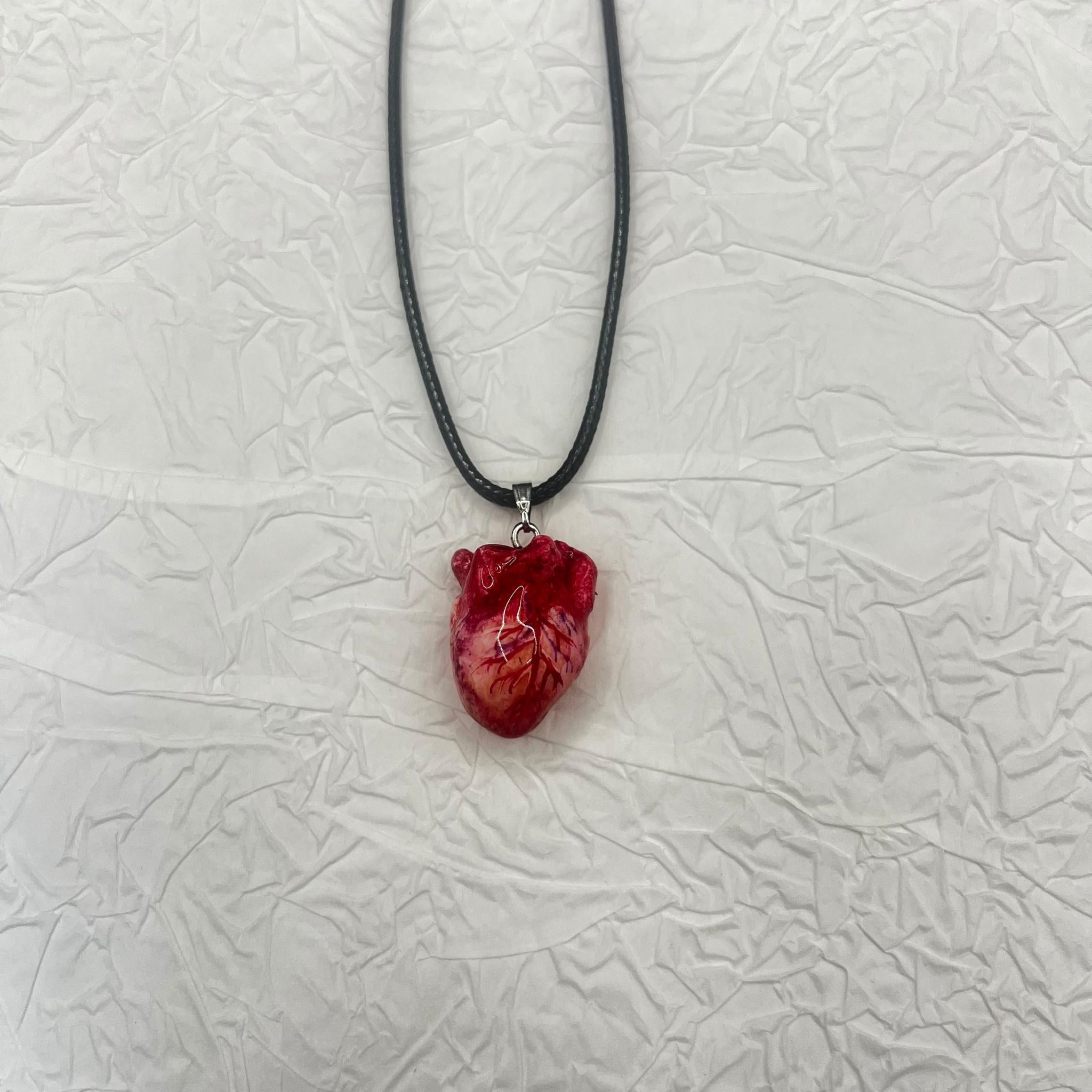 "The Organ" Life-Like Anatomical Heart Necklace - Realistic Vein Detail