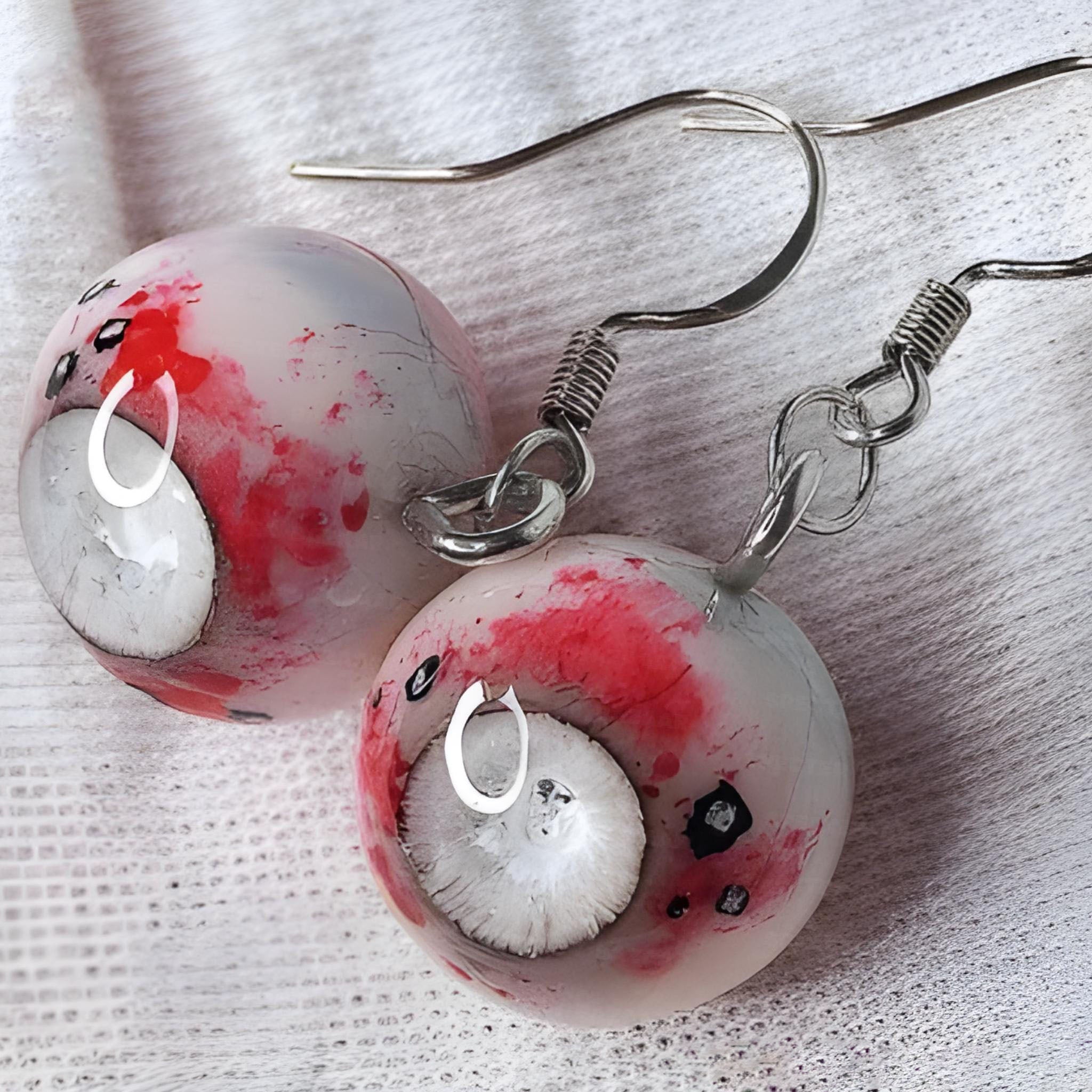 Pair of Hyper-Realistic Eyeball Drop Earrings | Handmade Cthulhu Series | Gothic Horror Resin Jewelry