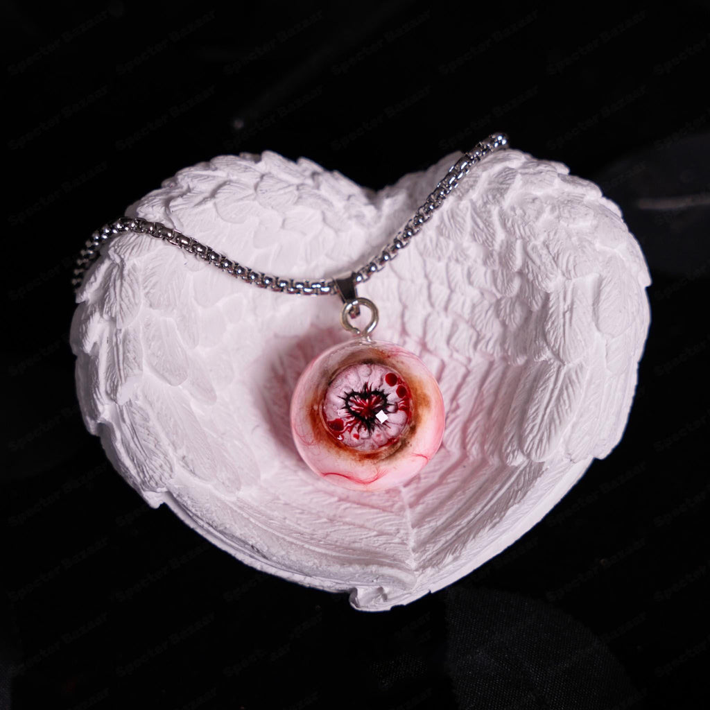 "Lover's Dream" Glitter Heart Eye Necklace - 9 Color Options