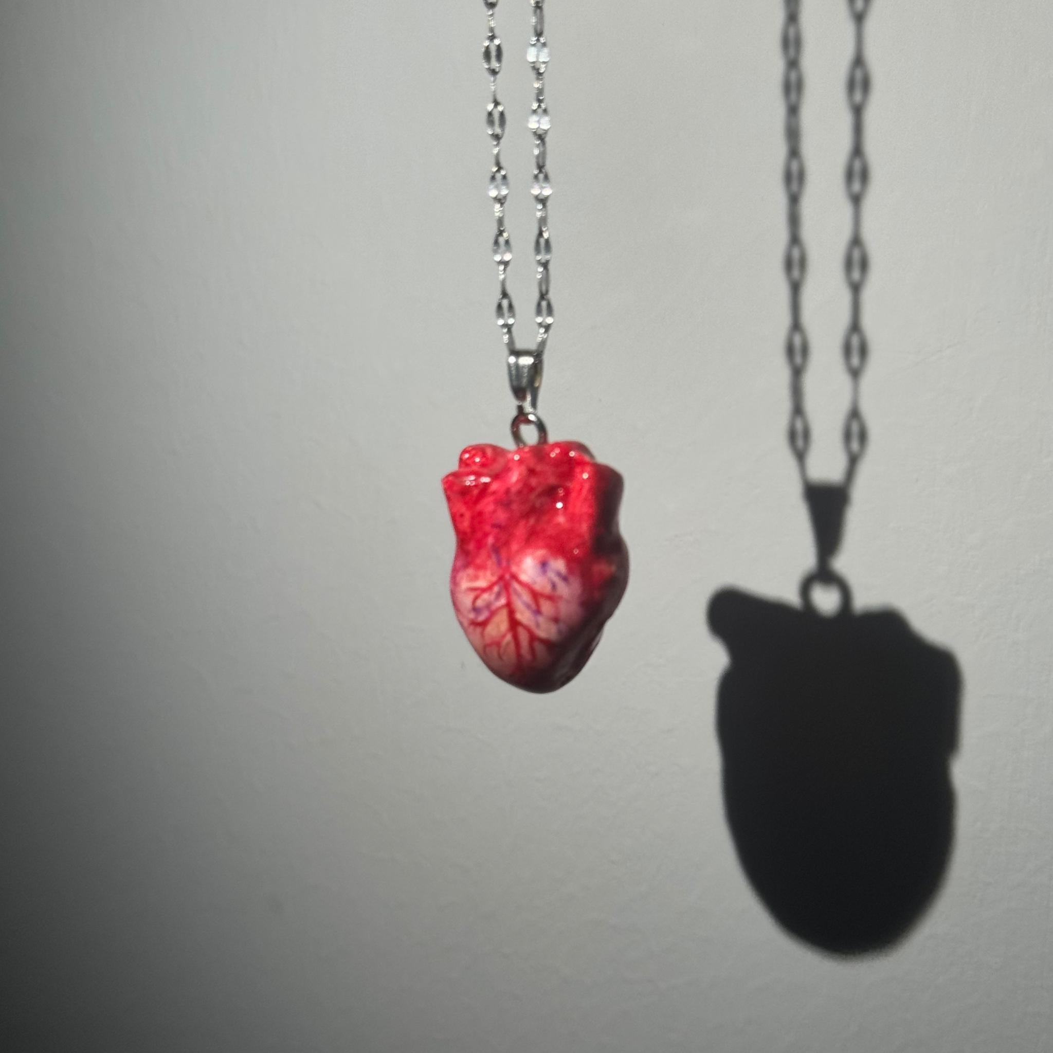 "The Organ" Life-Like Anatomical Heart Necklace - Realistic Vein Detail