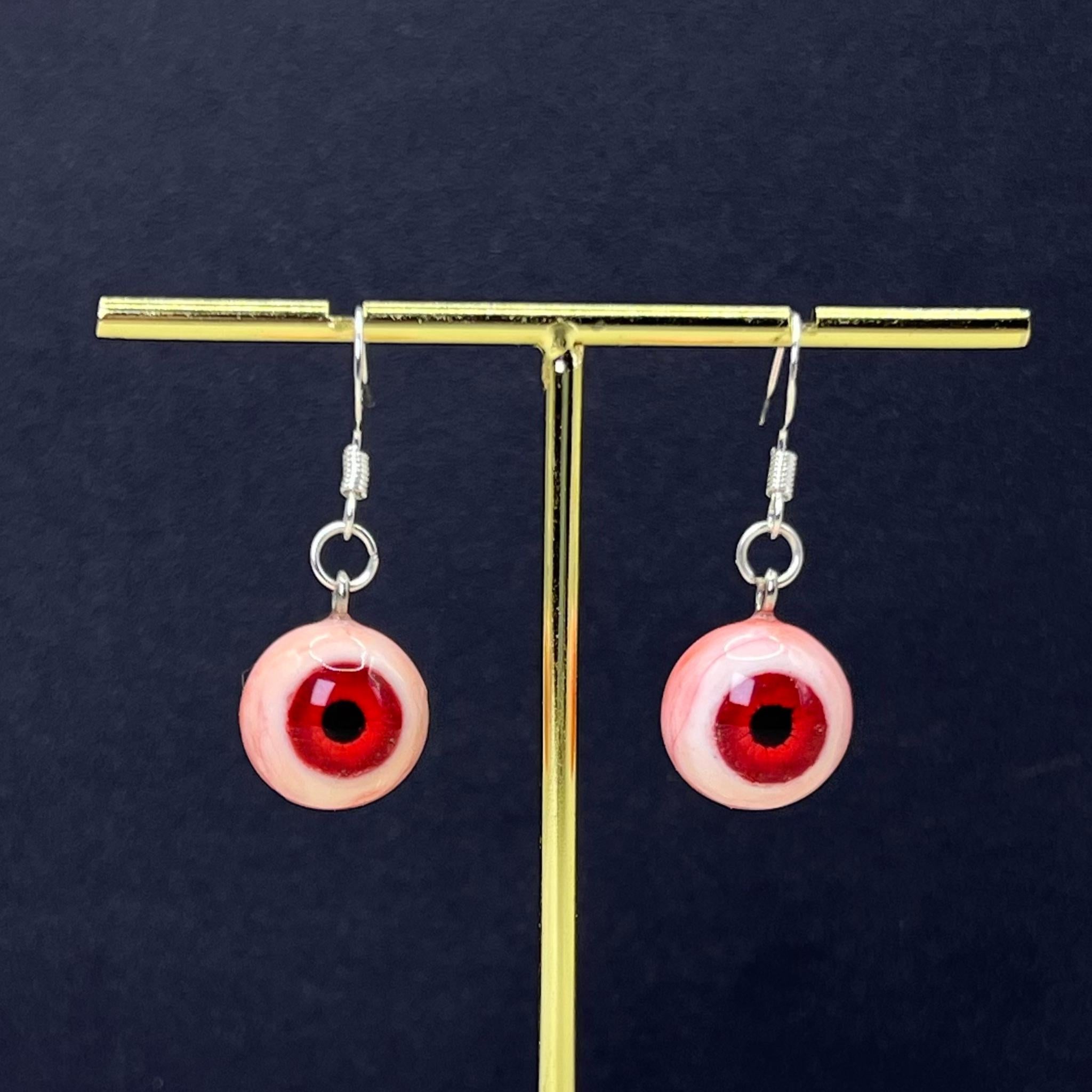 Kawaii Heart Pupil Eyeball Necklace & Earrings Set | 4-Color Matching Jewelry Bundle