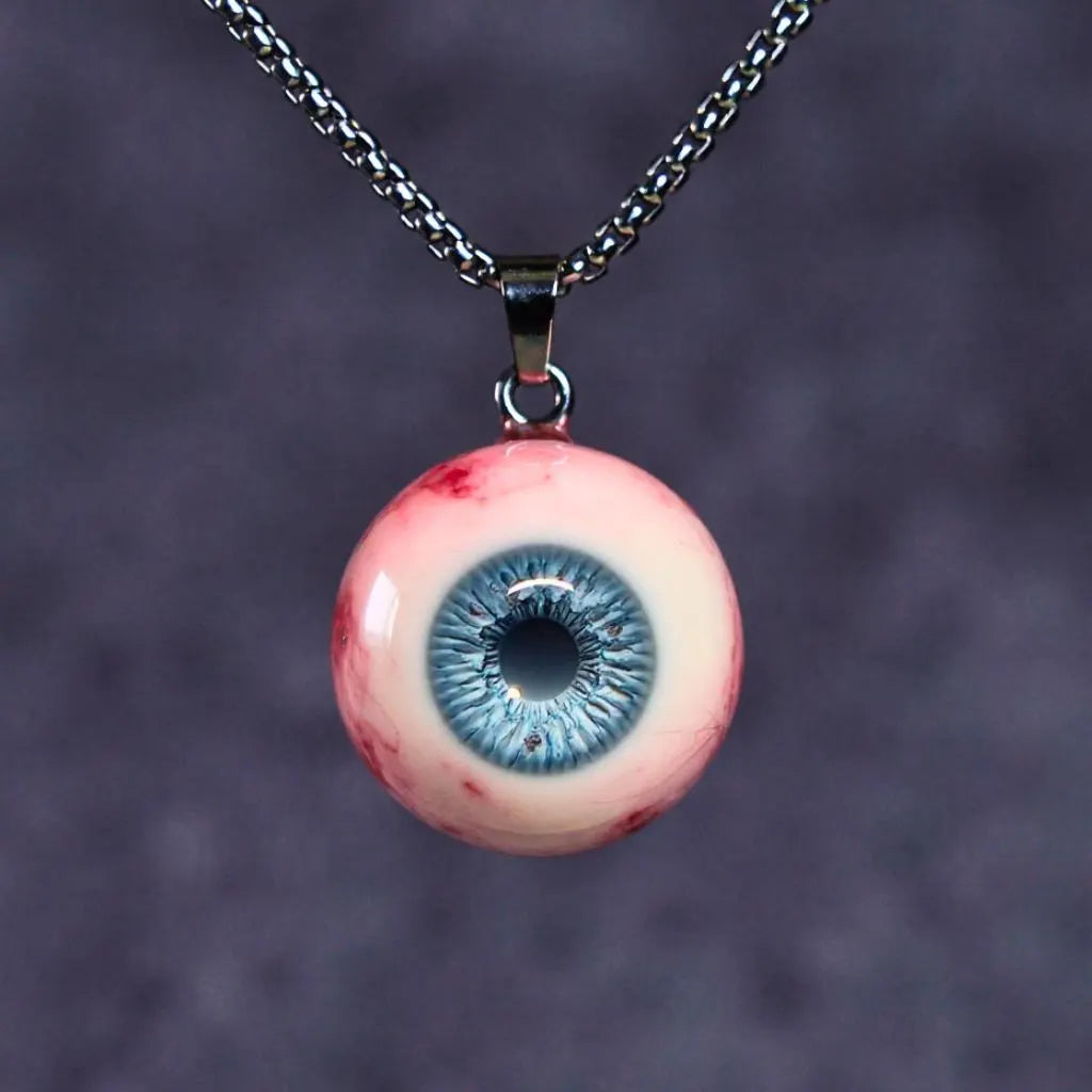 Realistic Glass Eye Necklace - 9 Color Options