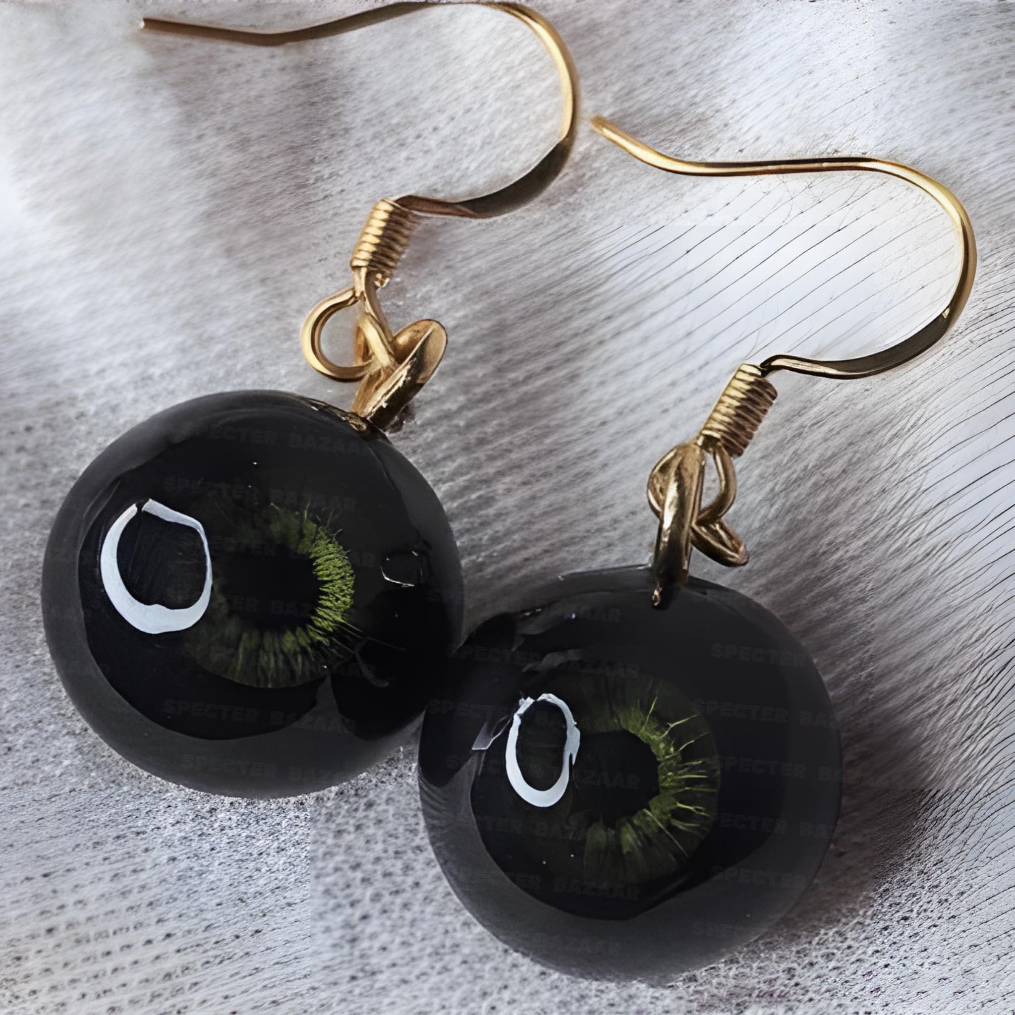 Pair of Hyper-Realistic Eyeball Drop Earrings | Handmade Cthulhu Series | Gothic Horror Resin Jewelry