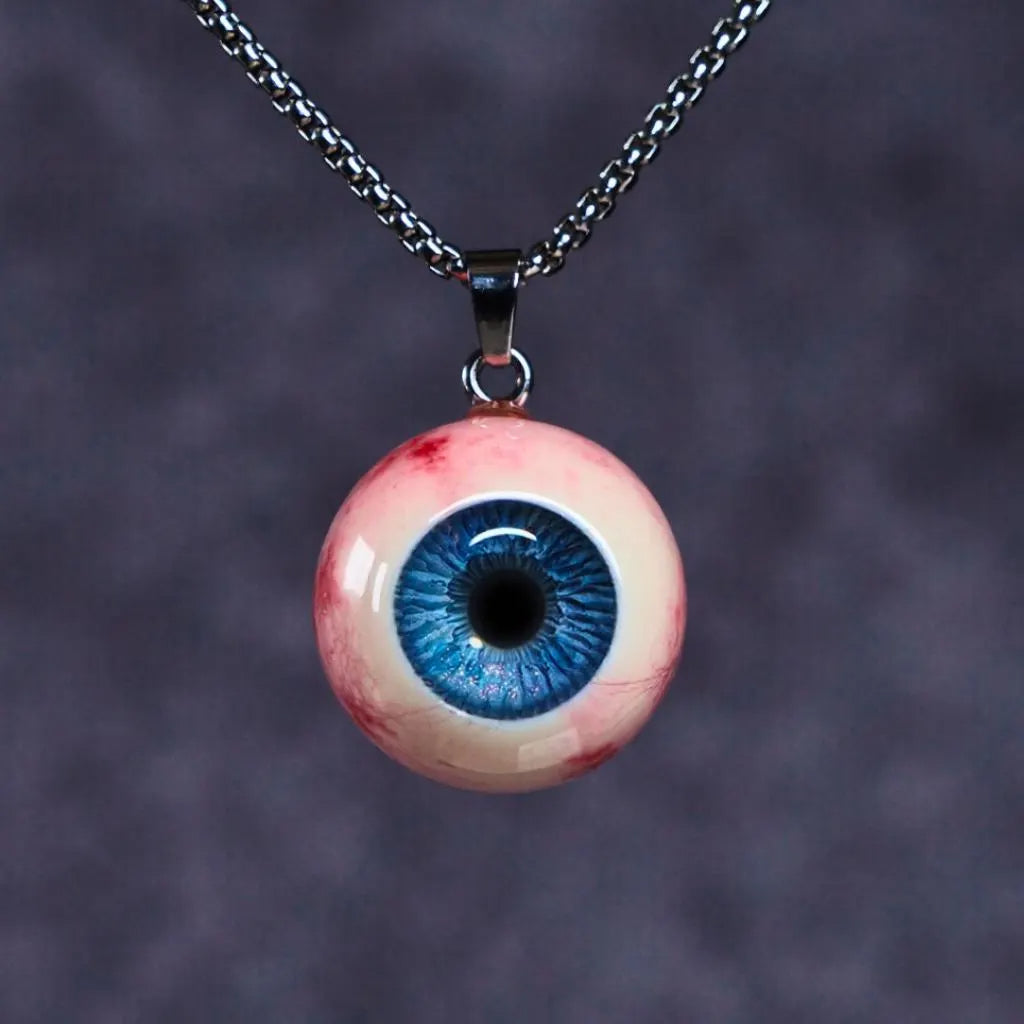 Realistic Glass Eye Necklace - 9 Color Options