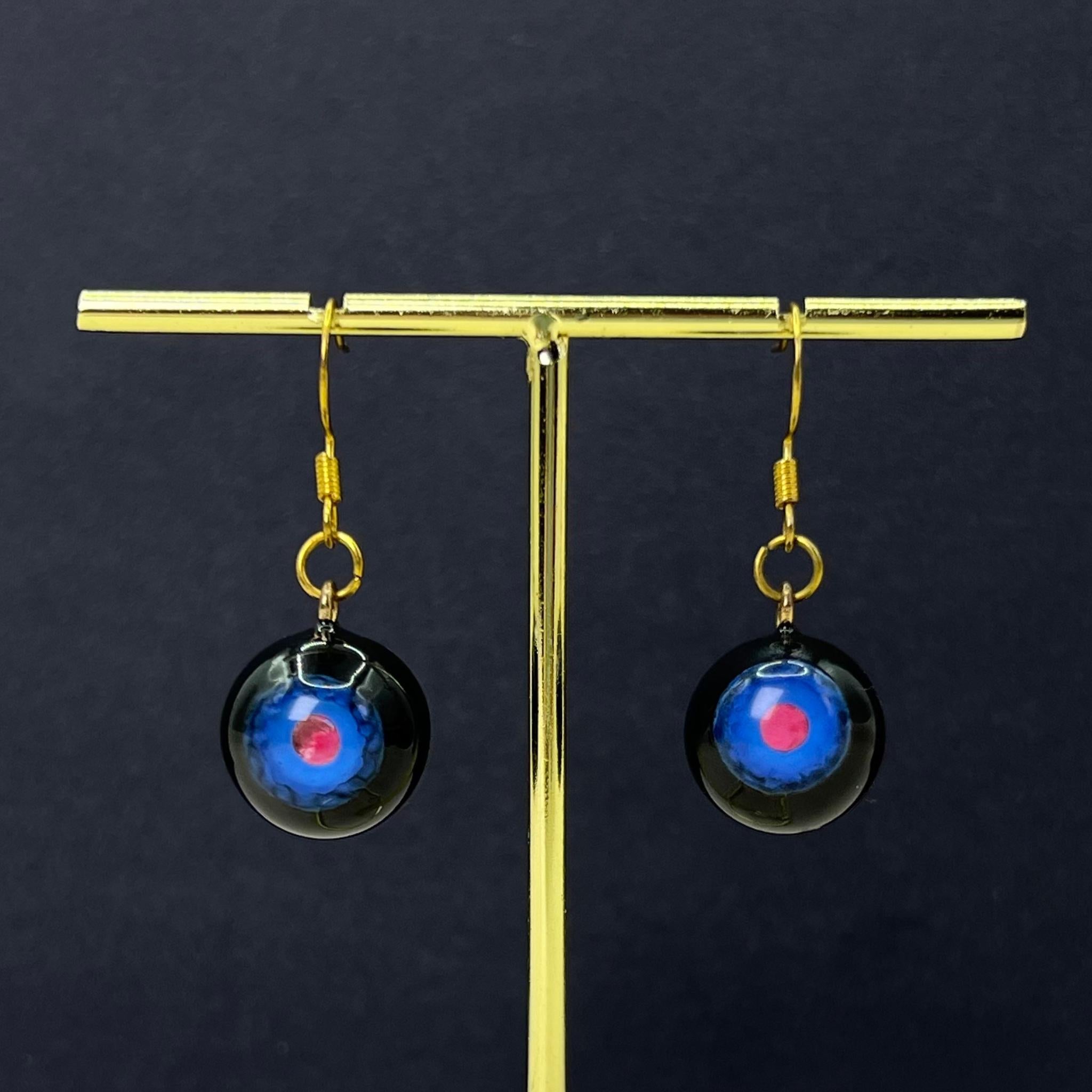 Kawaii Heart Pupil Eyeball Necklace & Earrings Set | 4-Color Matching Jewelry Bundle