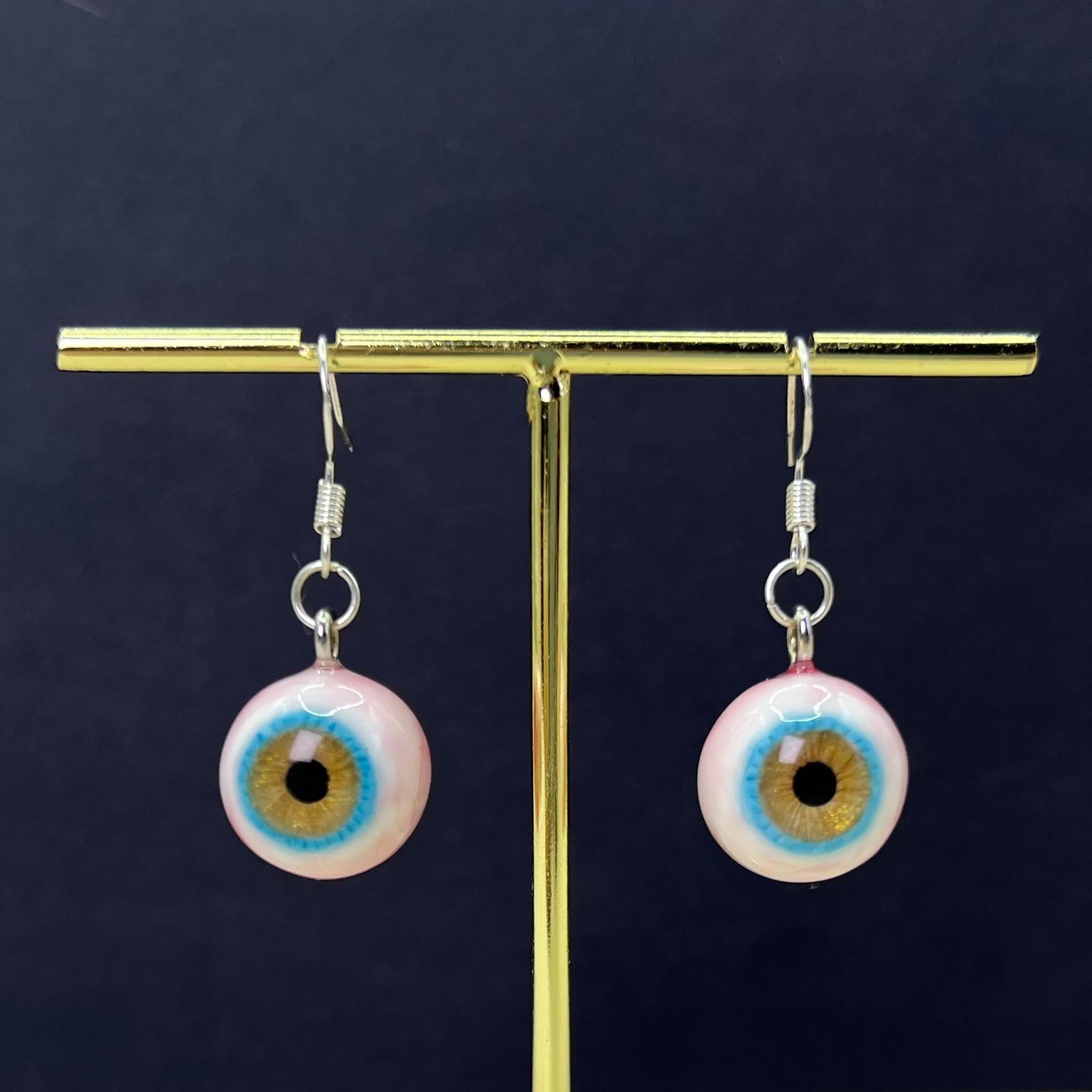 Kawaii Heart Pupil Eyeball Necklace & Earrings Set | 4-Color Matching Jewelry Bundle