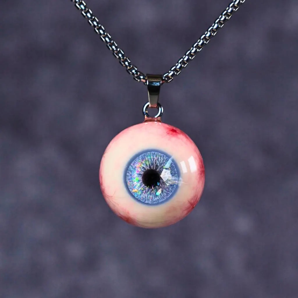 Realistic Glass Eye Necklace - 9 Color Options