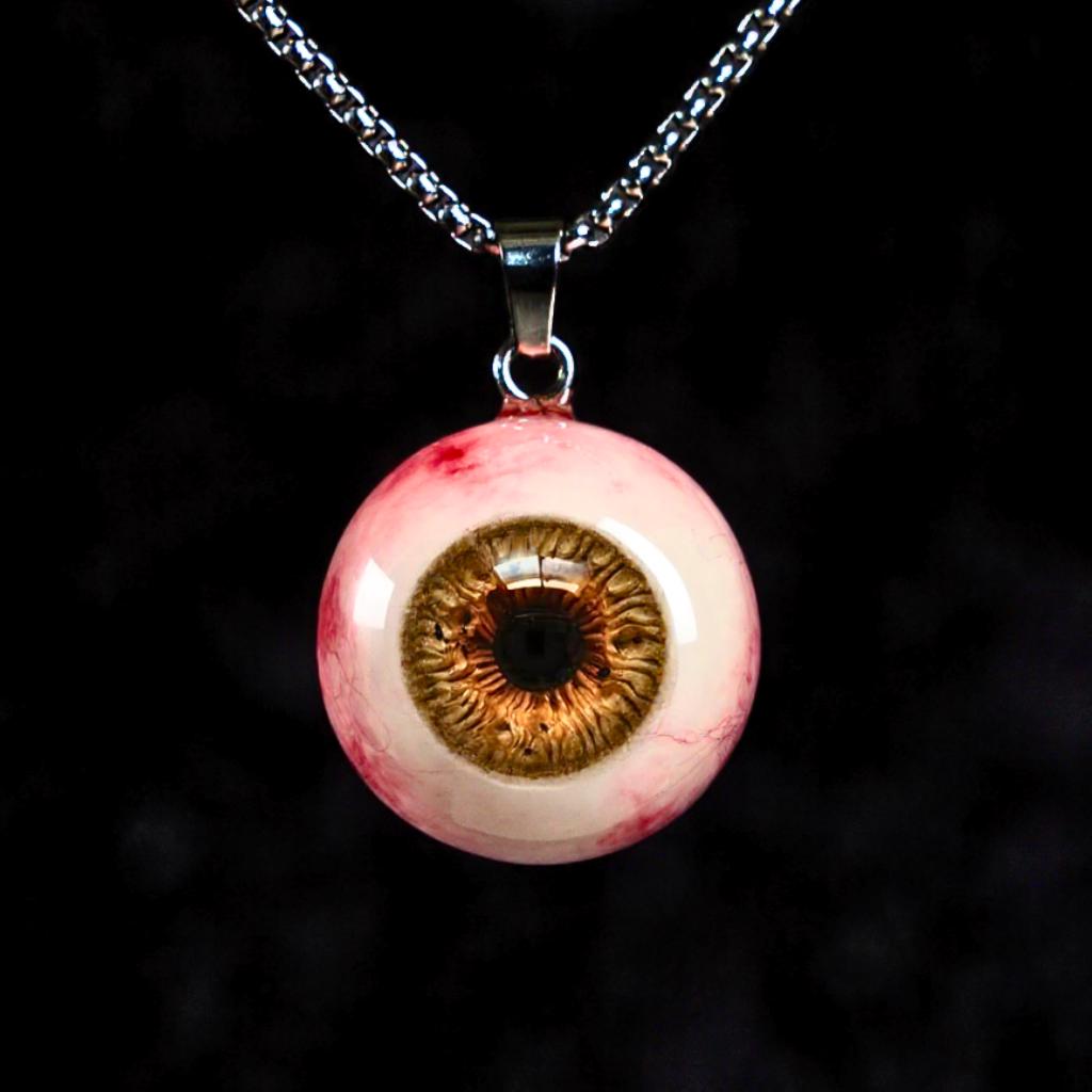 "The Watcher" Realistic Glass Eye Necklace - 9 Color Options
