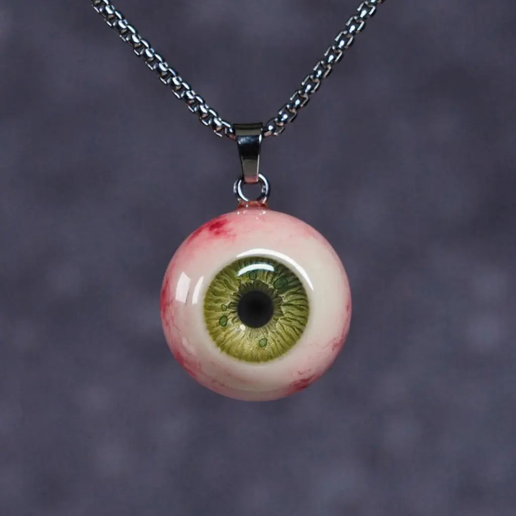 Realistic Glass Eye Necklace - 9 Color Options
