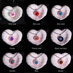 "Lover's Dream" Glitter Heart Eye Necklace - 9 Color Options