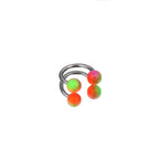 Colorful Acrylic Contrast Ball Horseshoe Ring - Colorful Acrylic Contrast Ball Horseshoe Ring - Orange-Yellow Gradient / 8 mm by CRUXJEWELRY