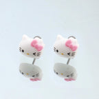 Paws & Purrs - Sweet Punk Kitty Face Ear Stud - Paws & Purrs - Sweet Punk Kitty Face Ear Stud - Wink / 0.8mm/20G by CRUXJEWELRY