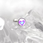 Heart Epoxy Resin Stainless Steel Tongue Stud - Heart Epoxy Resin Stainless Steel Tongue Stud - Purple-Blue Gradient / 10mm by CRUXJEWELRY