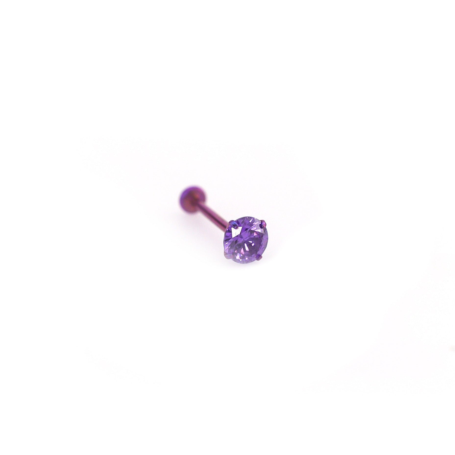 F136 Titanium Flat-Back Studs - F136 Titanium Flat-Back Studs - Purple / 3 mm / 6mm by CRUXJEWELRY