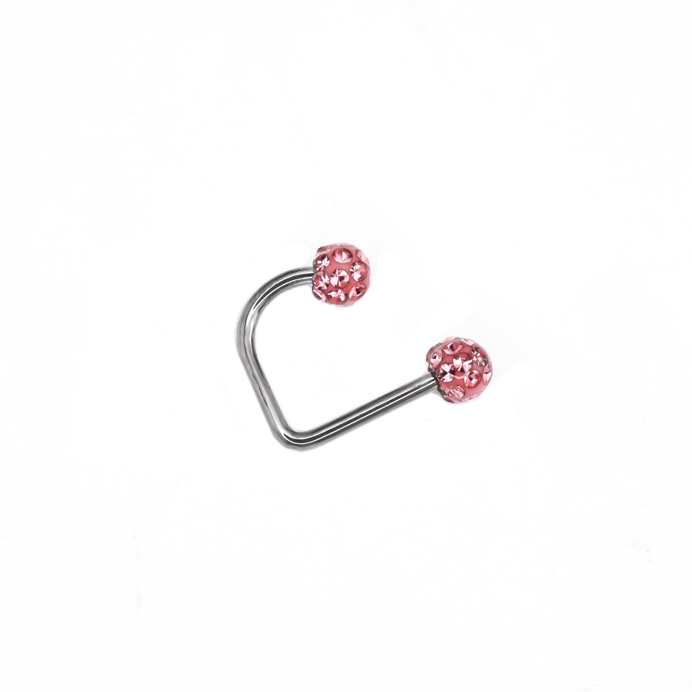 Full CZ Stainless Steel U-Ring - Full CZ Stainless Steel U-Ring - Light Pink / 8mm by CRUXJEWELRY