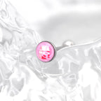 Cute Donut-Milk-Strawberry Epoxy Resin Stainless Steel Tongue Stud - Cute Donut-Milk-Strawberry Epoxy Resin Stainless Steel Tongue Stud - Deep Pink / 10mm by CRUXJEWELRY