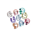 16G CZ ball Titanium Horseshoe Ring - 16G CZ ball Titanium Horseshoe Ring - Black by CRUXJEWELRY