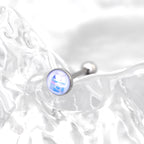 Cute Donut-Milk-Strawberry Epoxy Resin Stainless Steel Tongue Stud - Cute Donut-Milk-Strawberry Epoxy Resin Stainless Steel Tongue Stud - Sky Blue / 10mm by CRUXJEWELRY