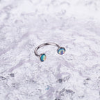 Colorful Dreamy Oil Resin Horseshoe Ring - Colorful Dreamy Oil Resin Horseshoe Ring - Bright Blue / 8 mm by CRUXJEWELRY