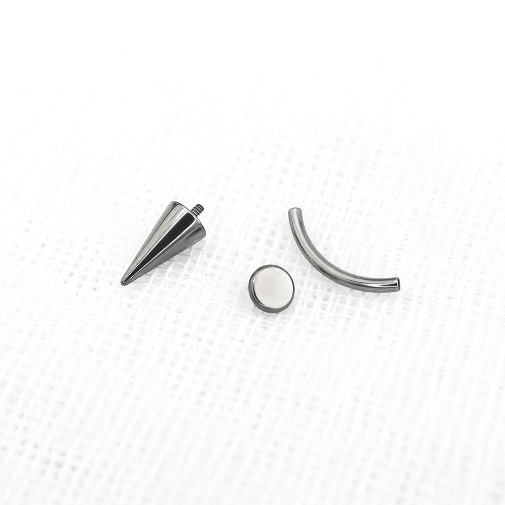 Flat Back Spike Titanium Studs - Flat Back Spike Titanium Studs - 4mm / 6mm by CRUXJEWELRY