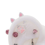 Paws & Purrs - Pair of Kawaiiiii Kitty Ear Stainless Steel Studs - 1PCS - Paws & Purrs - Pair of Kawaiiiii Kitty Ear Stainless Steel Studs - 1PCS - White / Flat-Back / 6mm by CRUXJEWELRY