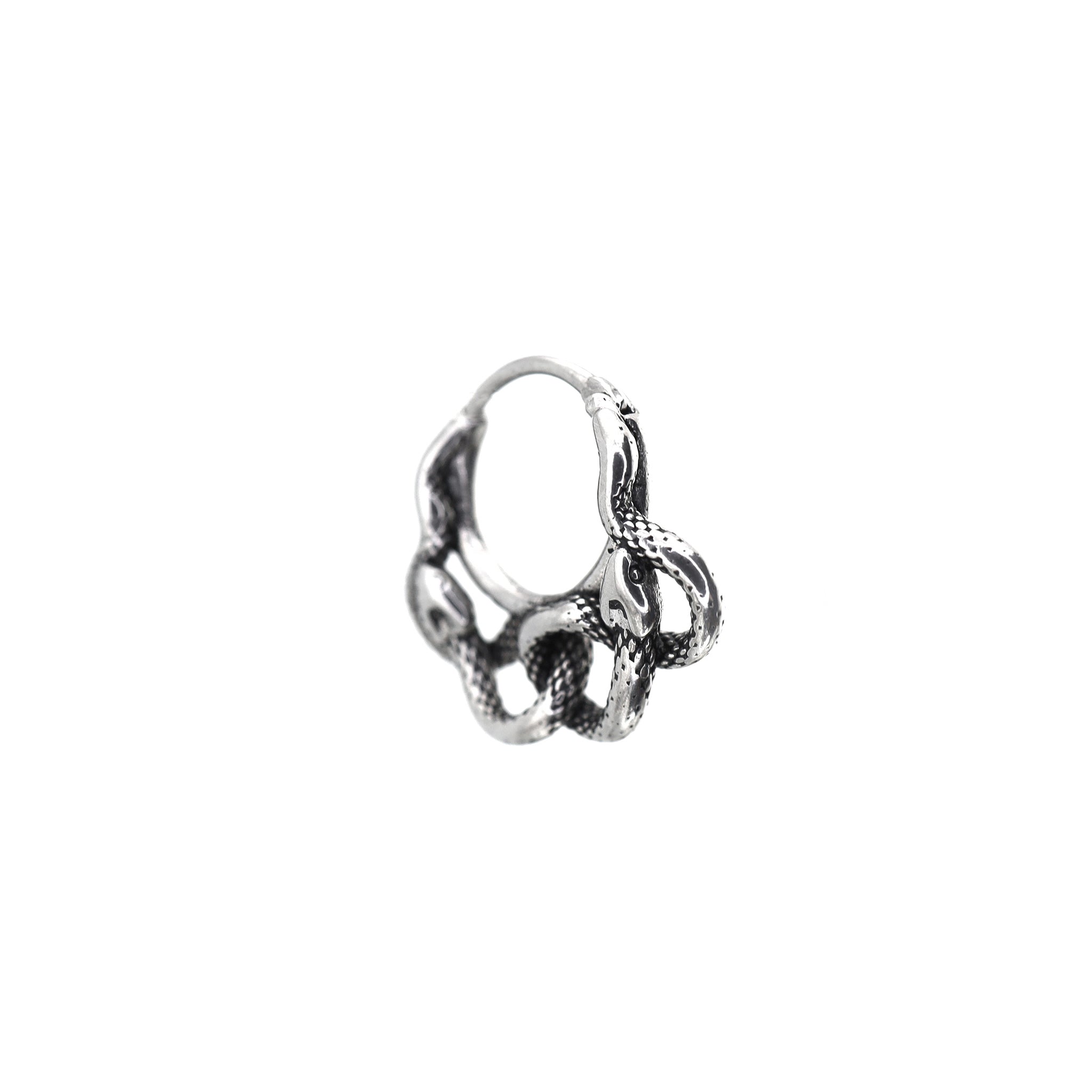 Double Twisted Snake Openwork Stainless steel Earrings - Double Twisted Snake Openwork Stainless steel Earrings - Single by CRUXJEWELRY