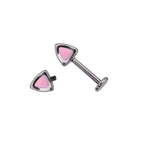 Paws & Purrs - Blue and Pink Cat Ear Stainless Steel Internally Threaded Helix Studs - Paws & Purrs - Blue and Pink Cat Ear Stainless Steel Internally Threaded Helix Studs - Pink / Single / 6mm by CRUXJEWELRY