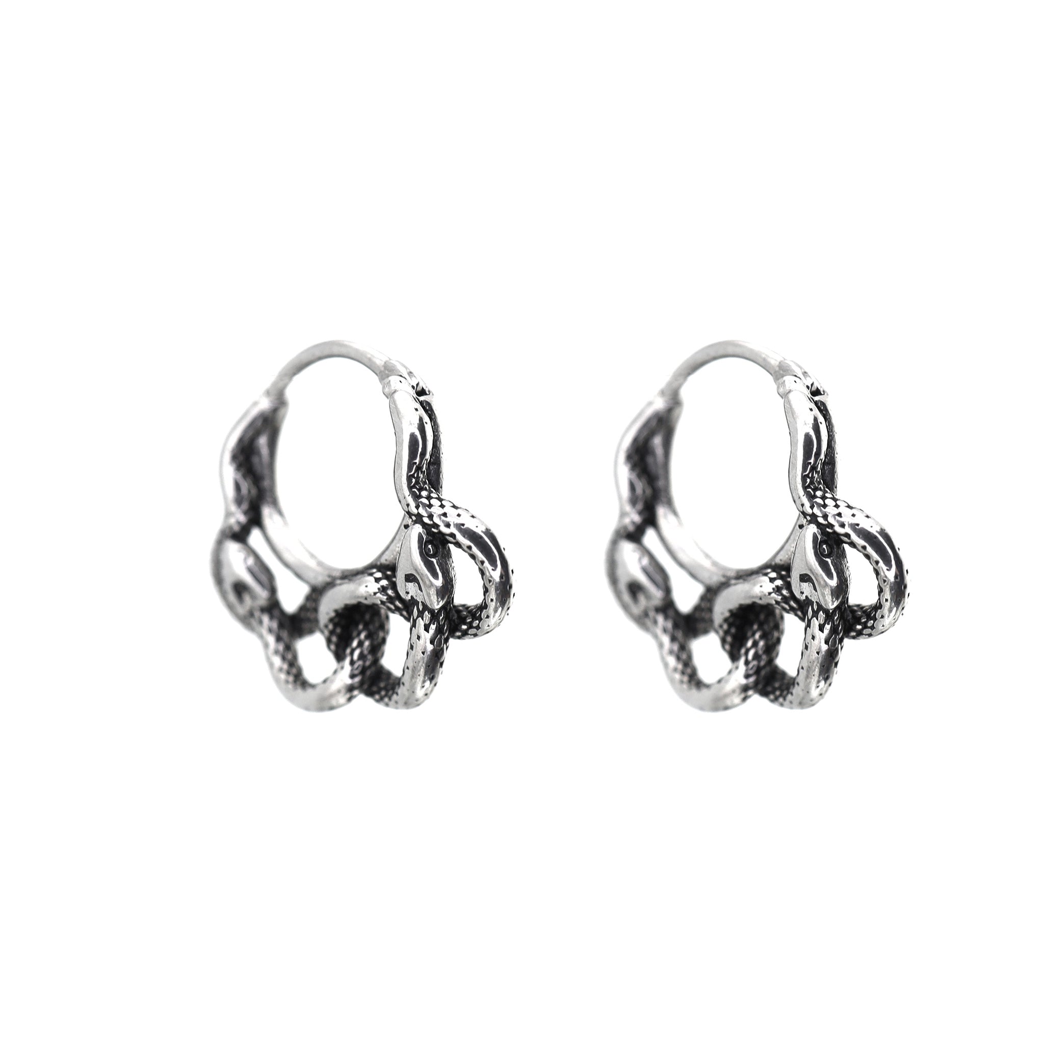 Double Twisted Snake Openwork Stainless steel Earrings - Double Twisted Snake Openwork Stainless steel Earrings - Set by CRUXJEWELRY