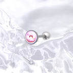 Cute Donut-Milk-Strawberry Epoxy Resin Stainless Steel Tongue Stud - Cute Donut-Milk-Strawberry Epoxy Resin Stainless Steel Tongue Stud - Light Pink / 10mm by CRUXJEWELRY