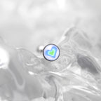 Heart Epoxy Resin Stainless Steel Tongue Stud - Heart Epoxy Resin Stainless Steel Tongue Stud - Blue-White Gradient / 10mm by CRUXJEWELRY