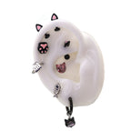 Paws & Purrs - Pair of Kawaiiiii Kitty Ear Stainless Steel Studs - 1PCS - Paws & Purrs - Pair of Kawaiiiii Kitty Ear Stainless Steel Studs - 1PCS - White / Flat-Back / 6mm by CRUXJEWELRY