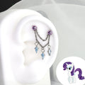 Element of Generosity Double Chain Piercing | Rarity CZ & Cutie Mark Gems | Titanium MLP Jewelry