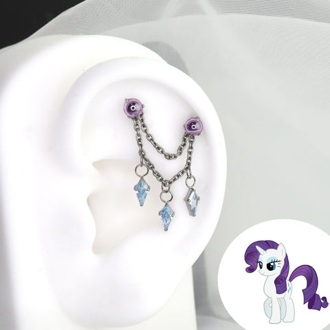 MLP F-136 Piercing oreille/lèvre/narine en titane à dos plat