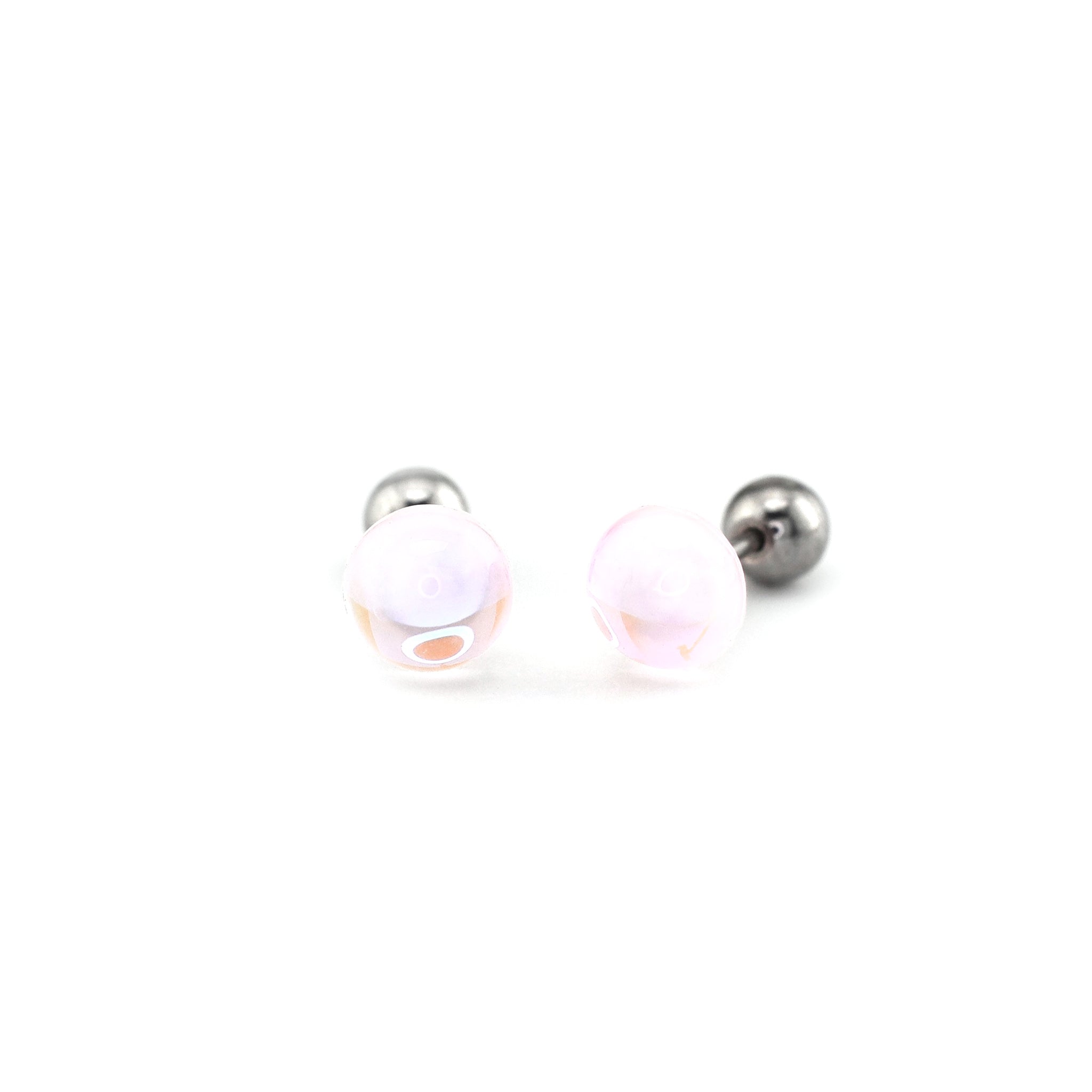 20G Thin Gauge Epoxy Water Drop Translucent Stainless Steel Ear Studs - 20G Thin Gauge Epoxy Water Drop Translucent Stainless Steel Ear Studs - Bubblegum Pink / 0.8mm/20G by CRUXJEWELRY