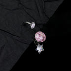 Fireworks CZ star Pendant Titanium Horseshoe Ring - Fireworks CZ star Pendant Titanium Horseshoe Ring - Sky Blue / 8 mm by CRUXJEWELRY