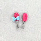 Paws & Purrs - Super Cute Melody Ear Internally Threaded Titanium Ear Stud - Paws & Purrs - Super Cute Melody Ear Internally Threaded Titanium Ear Stud - Bowknot / 6mm by CRUXJEWELRY