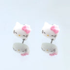 Paws & Purrs - Sweet Punk Kitty Face Ear Stud - Paws & Purrs - Sweet Punk Kitty Face Ear Stud - Smile / 0.8mm/20G by CRUXJEWELRY