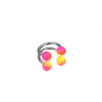 Colorful Acrylic Contrast Ball Horseshoe Ring - Colorful Acrylic Contrast Ball Horseshoe Ring - Pink-Yellow Gradient / 8 mm by CRUXJEWELRY