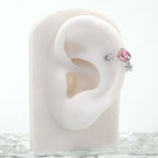 Fireworks CZ star Pendant Titanium Horseshoe Ring - Fireworks CZ star Pendant Titanium Horseshoe Ring - Peach Pink / 8 mm by CRUXJEWELRY