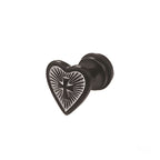 Große, schwarz-weiße 3D-Vierstern-Ohrstecker aus Edelstahl mit Außengewinde 