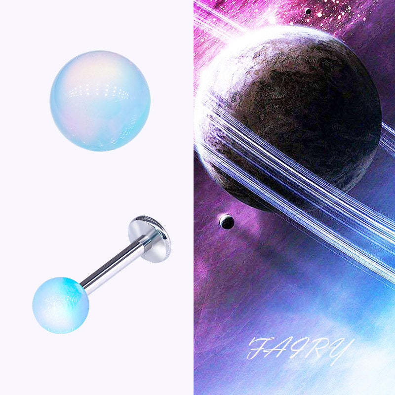 Nebula Opal Titan-Ohrstecker mit Innengewinde 
