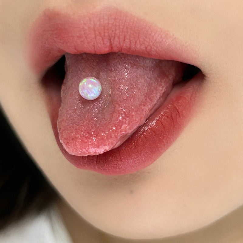 Barbell Plug aus einfachem Opal-Edelstahl 