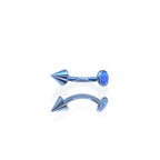 F136 Titanium Opal Spike Piercing | Colorful Curved Barbell for Rook & Eyebrow