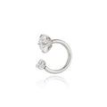 Bague en titane à fer à cheval asymétrique en zircon cubique brillant 
