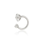 Bague en titane à fer à cheval asymétrique en zircon cubique brillant 