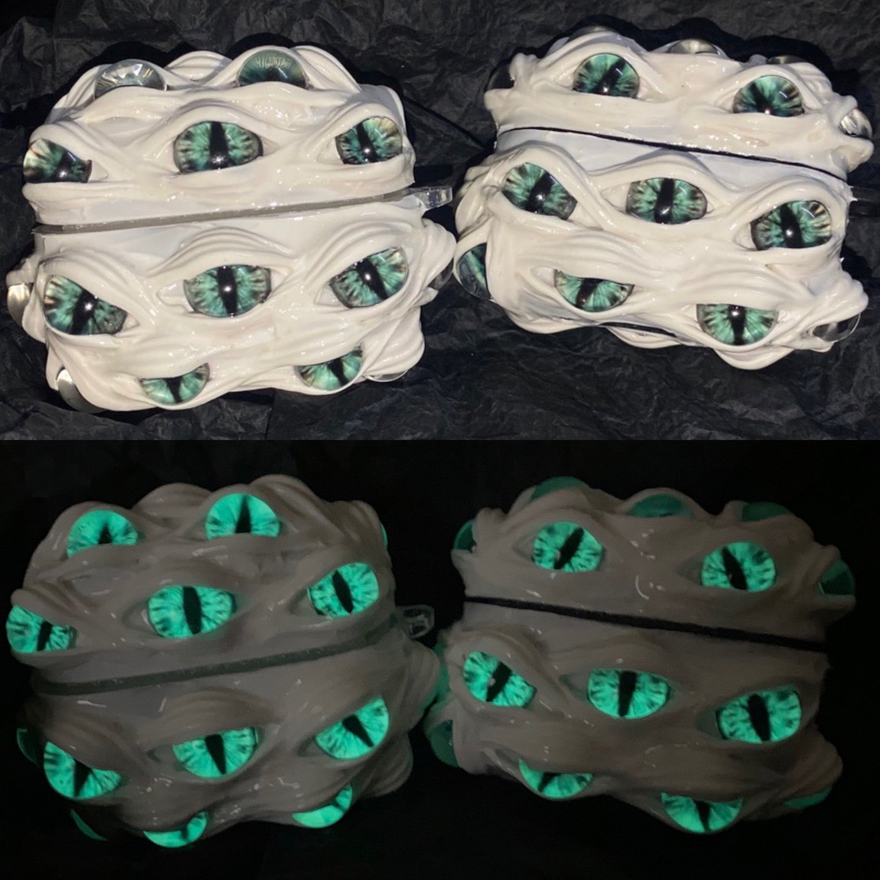 "Pocket Monster" 3D Multi-Eye AirPods Case | Handmade Horror Gore & Glow Texture Cover