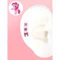 Titanium MLP Ribbon Bow Studs | Colorful Criss-Cross Lace Earring for Coquette & Kawaii Style